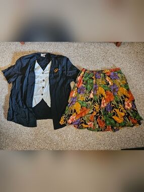 Women's Just Nicole Dress Shirt With Floral Skirt Size 22W